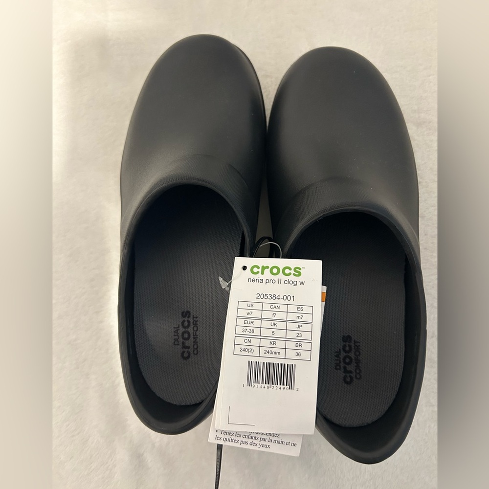 CROCS Black Neria Pro II Slip-On Shoes